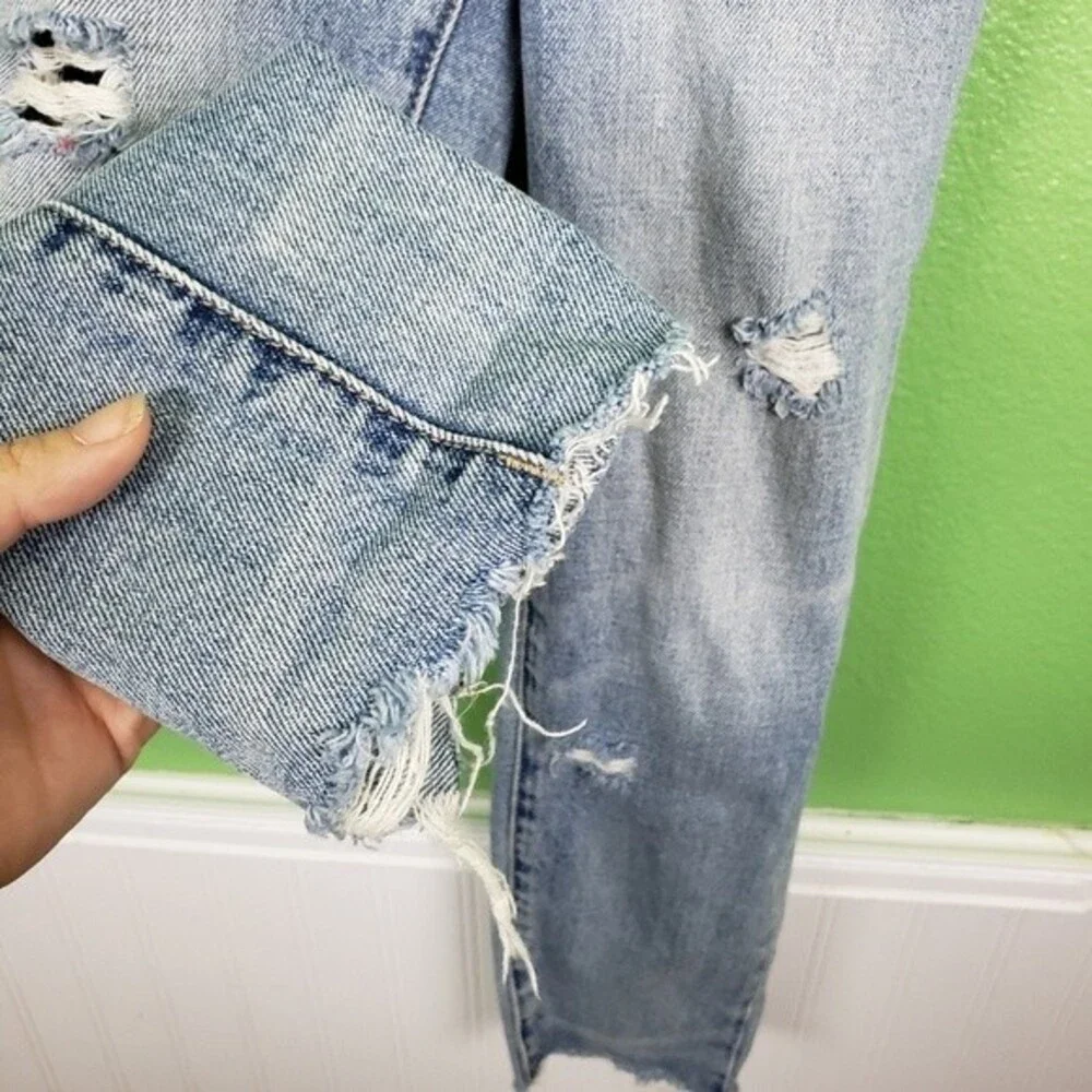 Blank NYC Light Wash Paper Waste Basket Distressed Jeans Size 24 - Picture 10 of 12